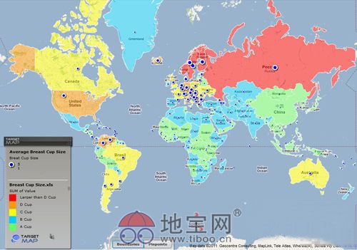 全球罩杯大小分布图图片